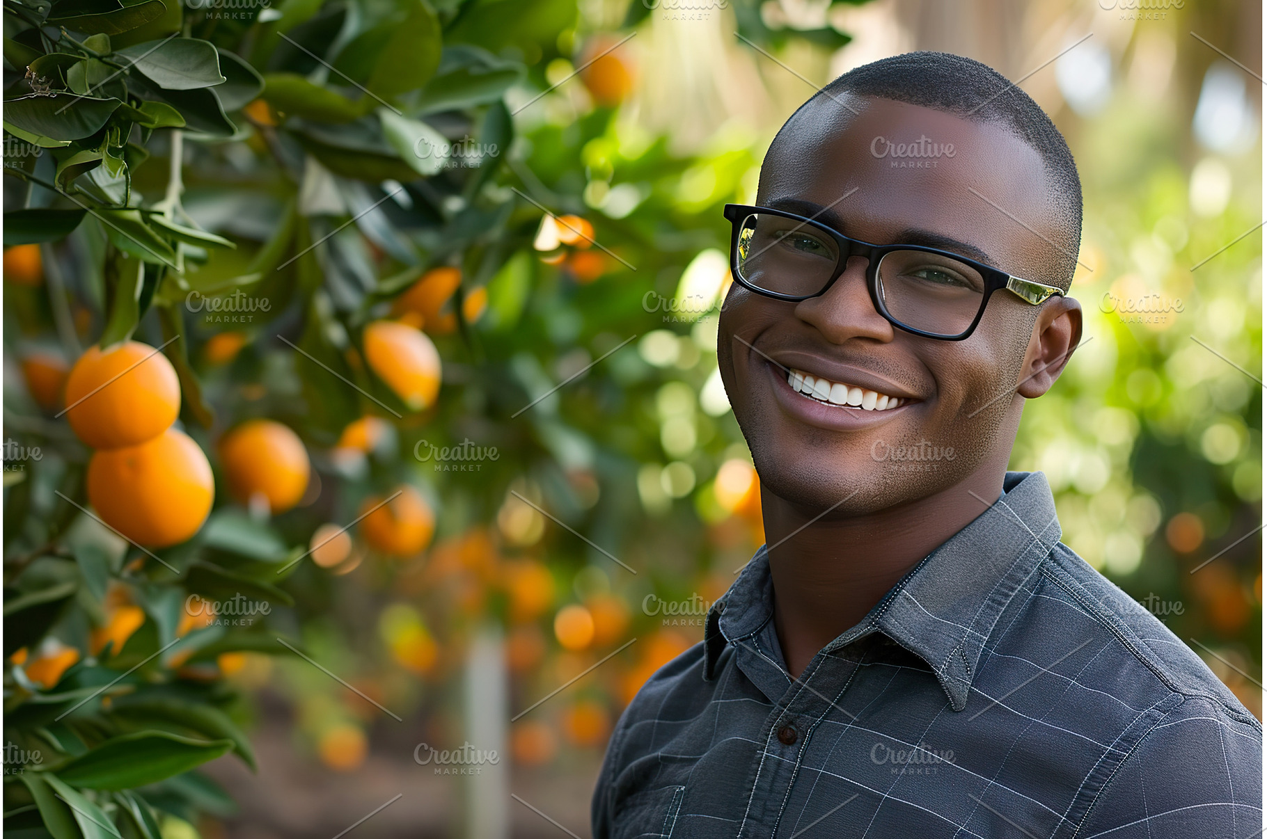Smiling African man stands next to, a Nature Photo by Lermont51