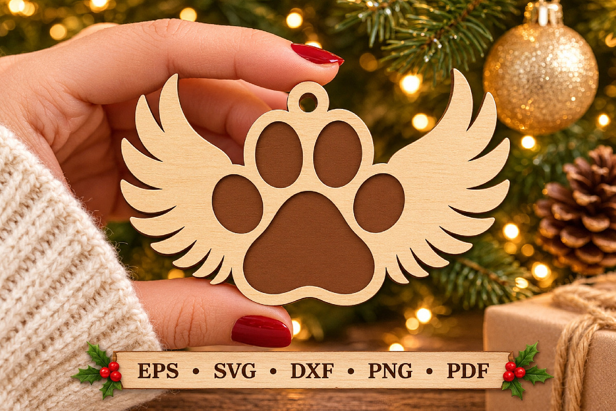 Pet Memorial Laser Cut Wood File,, an Object Graphic by Libby Wishes (Photo 3 of 4)