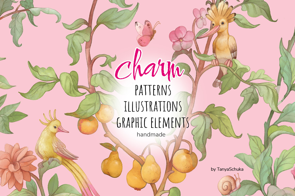Watercolor plants Graphics patterns, a Pattern Graphic by TanyaSchuka (Photo 1 of 12)
