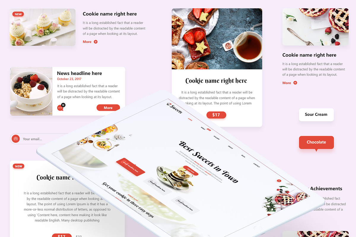 Sweets UI Kit, an UI Kit Template by UiHumble