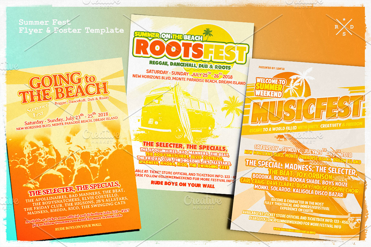 Summer Music Fest Flyer & Poster, a Flyer Template by The Design For Co. (Photo 1 of 4)