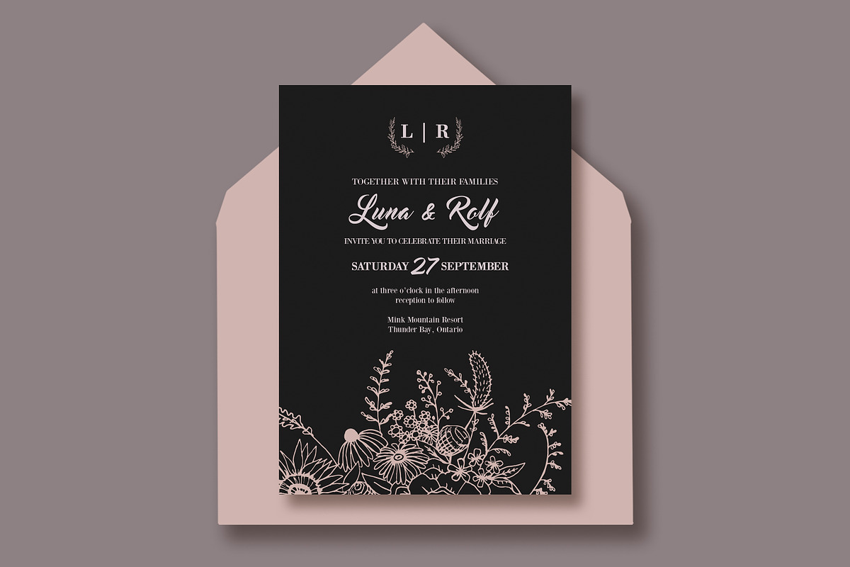 Line Bouquet Wedding Suite, an Invitation Template by Knotted Design (Photo 2 of 4)