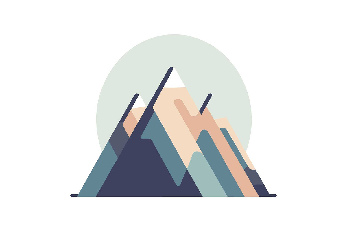 Geometric Mountain Icons Pack, an Object Graphic by yasushie (Photo 2 of 12)