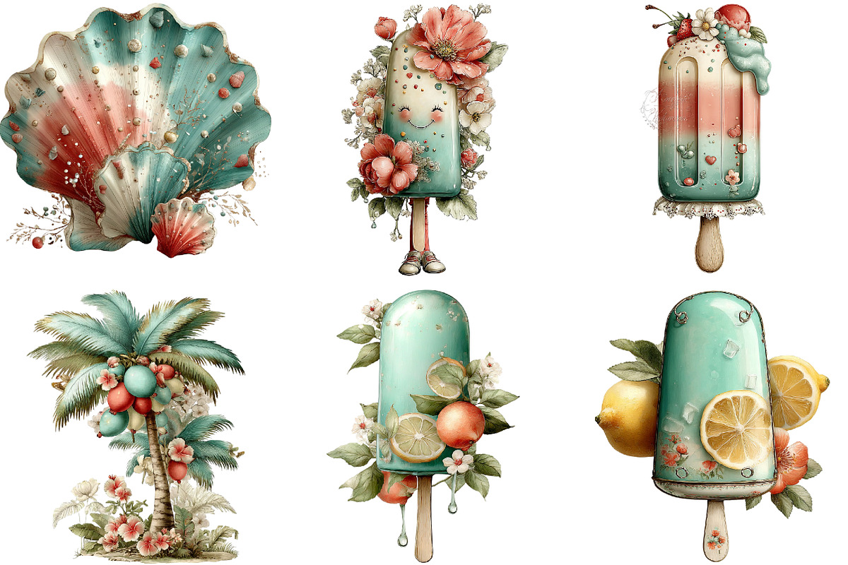 Whimsical Summer Clipart, an Illustration by DreamArtGraphic (Photo 4 of 5)