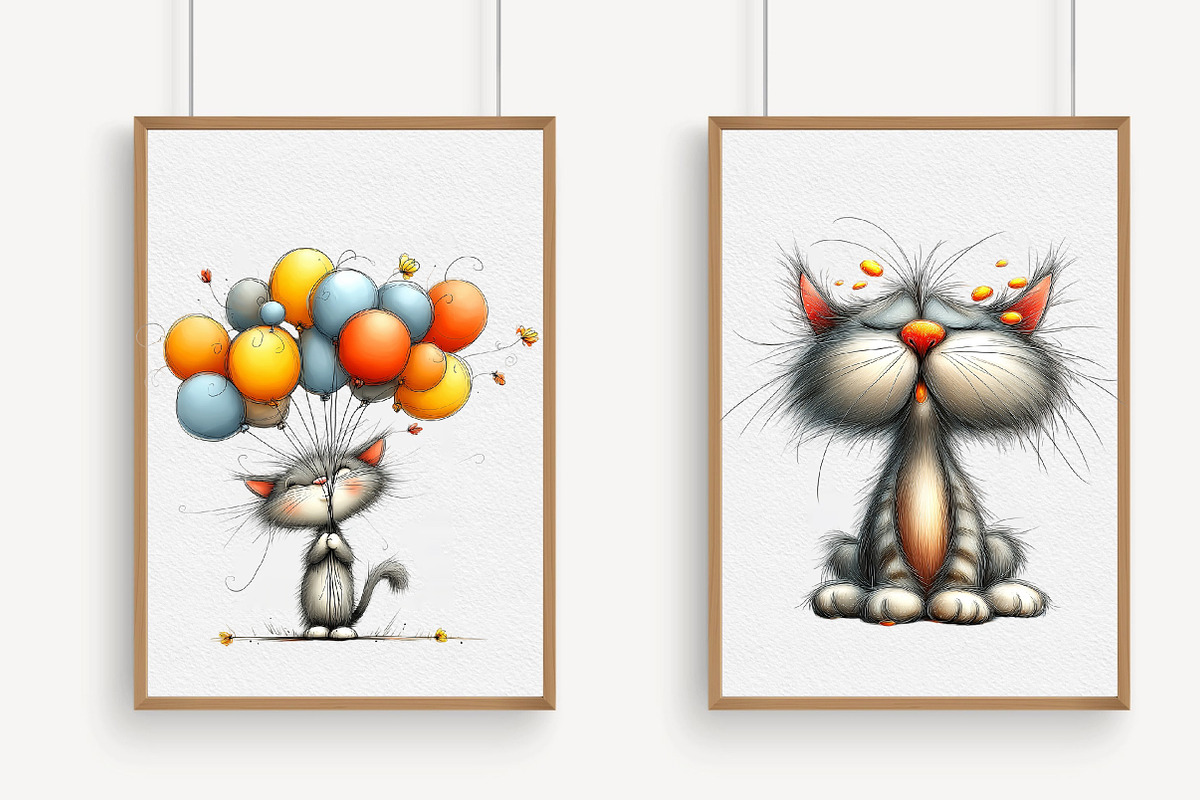 New Year Cat Clipart, Party Graphics, an Illustration by Libby Wishes (Photo 4 of 7)