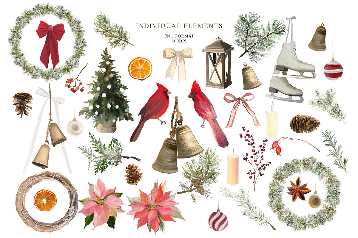 Christmas holiday clipart, a Seasonal Illustration by Vasmila (Photo 9 of 12)