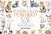 Purebred Cats Clipart, Cat Breeds, an Animal Illustration by BrushstrokeArtGB (Thumbnail 1 of 9)