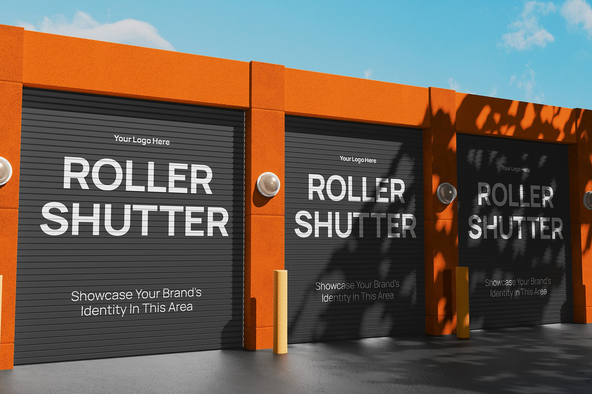 Roller Shutter Door Mockup, a Household Mockup by graphicook (Photo 3 of 4)