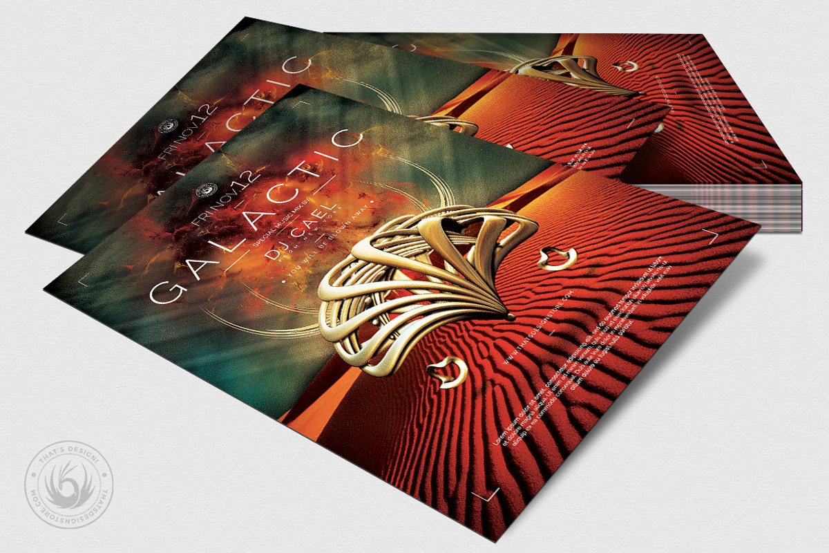 Galactic Sound Flyer Template V1, a Flyer Template by ThatsDesignArt (Photo 4 of 7)