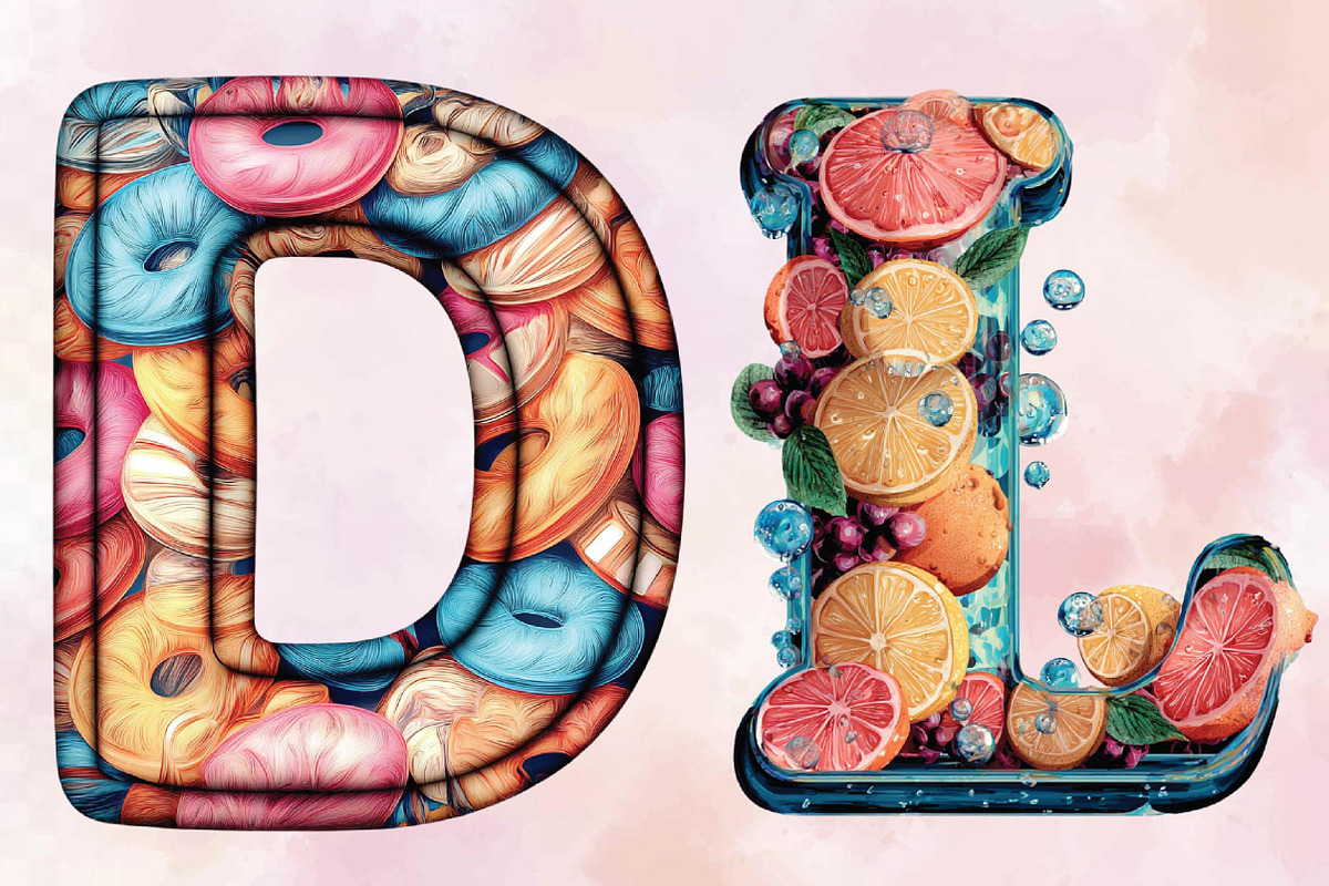 Watercolor Summer Alphabet Clipart, an Illustration by SVGArt (Photo 5 of 9)