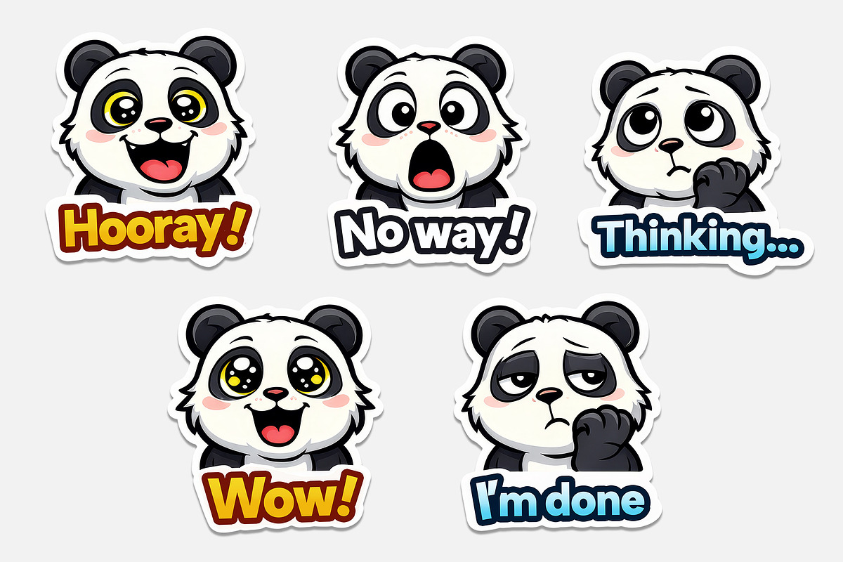 Cute Animal Emoji Sticker Pack, an Animal Illustration by Black Cat Studio (Photo 4 of 5)