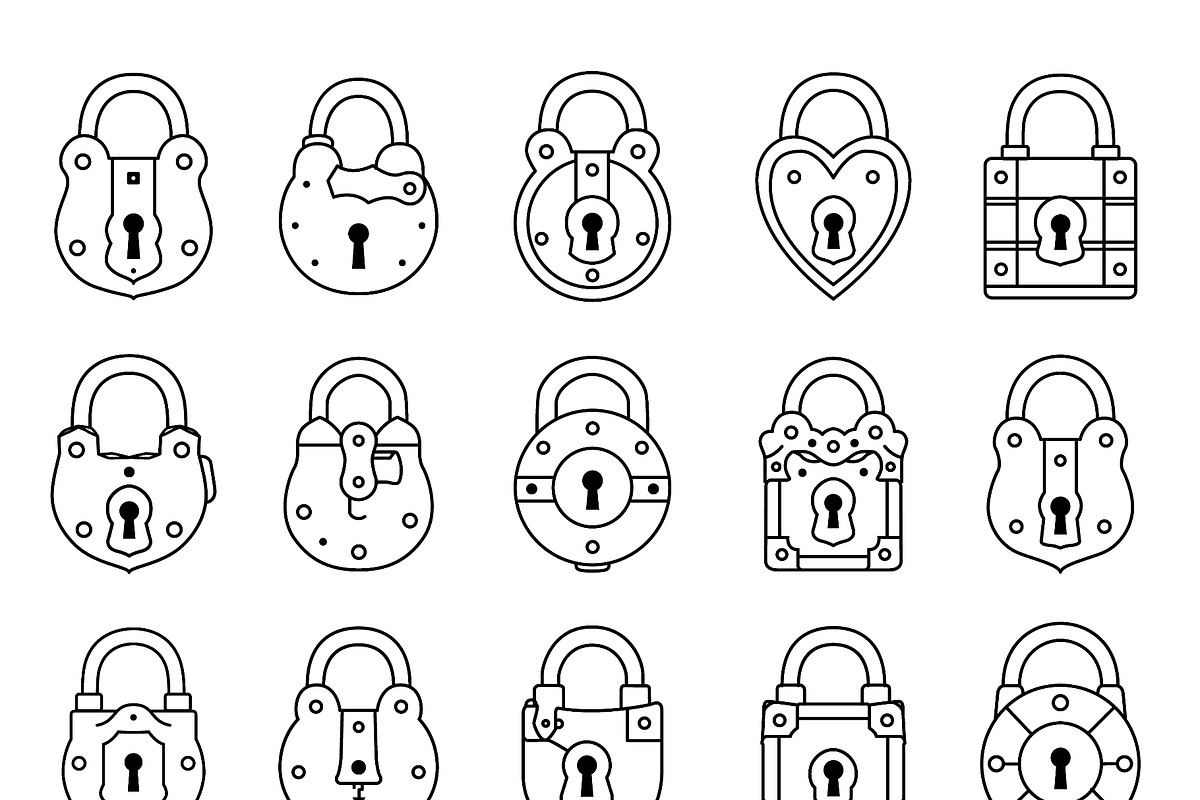 Collection of 20 vintage padlock, an Object Illustration by LogosDen (Photo 3 of 3)