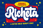 Richeta a Retro Bold Script Font, a Script Font by Blankids Studio (Thumbnail 1 of 16)