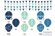 Navy & Mint Hot Air Balloons, an Illustration by Amanda Ilkov (Thumbnail 4 of 5)