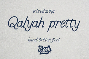 Qalyah pretty, a Font by Rashdrawn