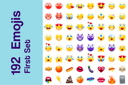 Set of 192 Emojis