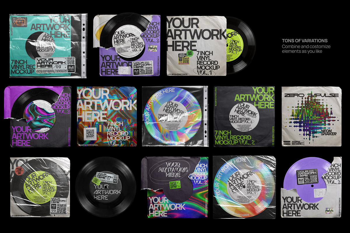7 Inch Vinyl Record - Mockups Bundle, a Packaging Mockup by BULBFISH (Photo 5 of 16)