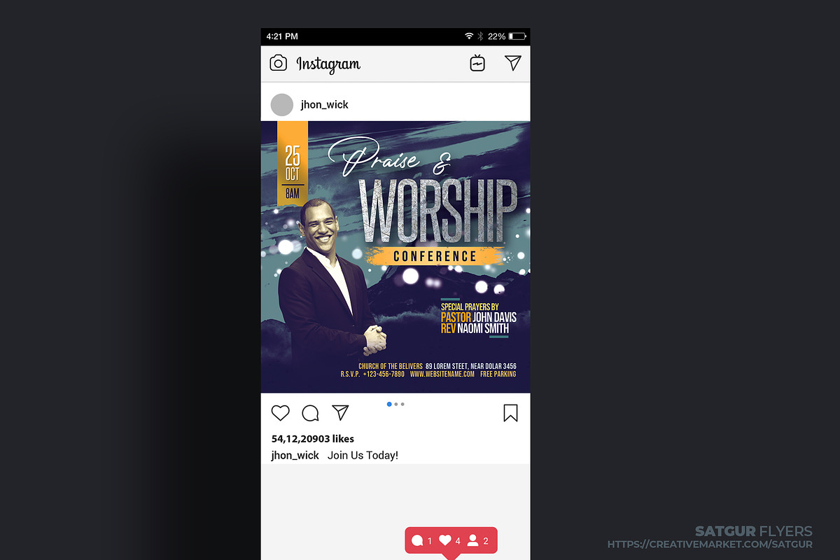 Church Conference Flyer Template, a Flyer Template by Satgur Graphic Design (Photo 3 of 5)