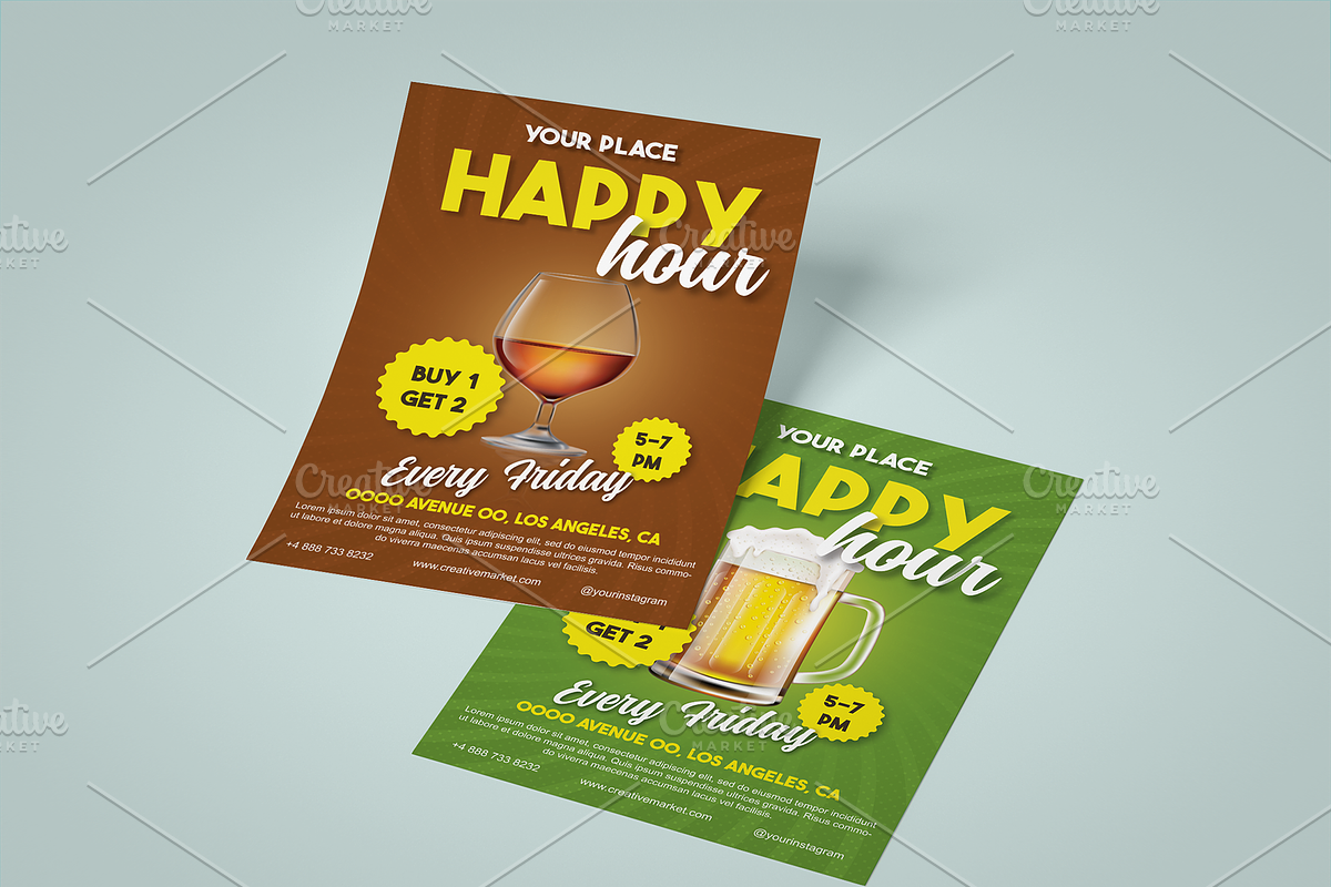 Happy Hour Flyer, a Flyer Template by Tzochko (Photo 2 of 5)