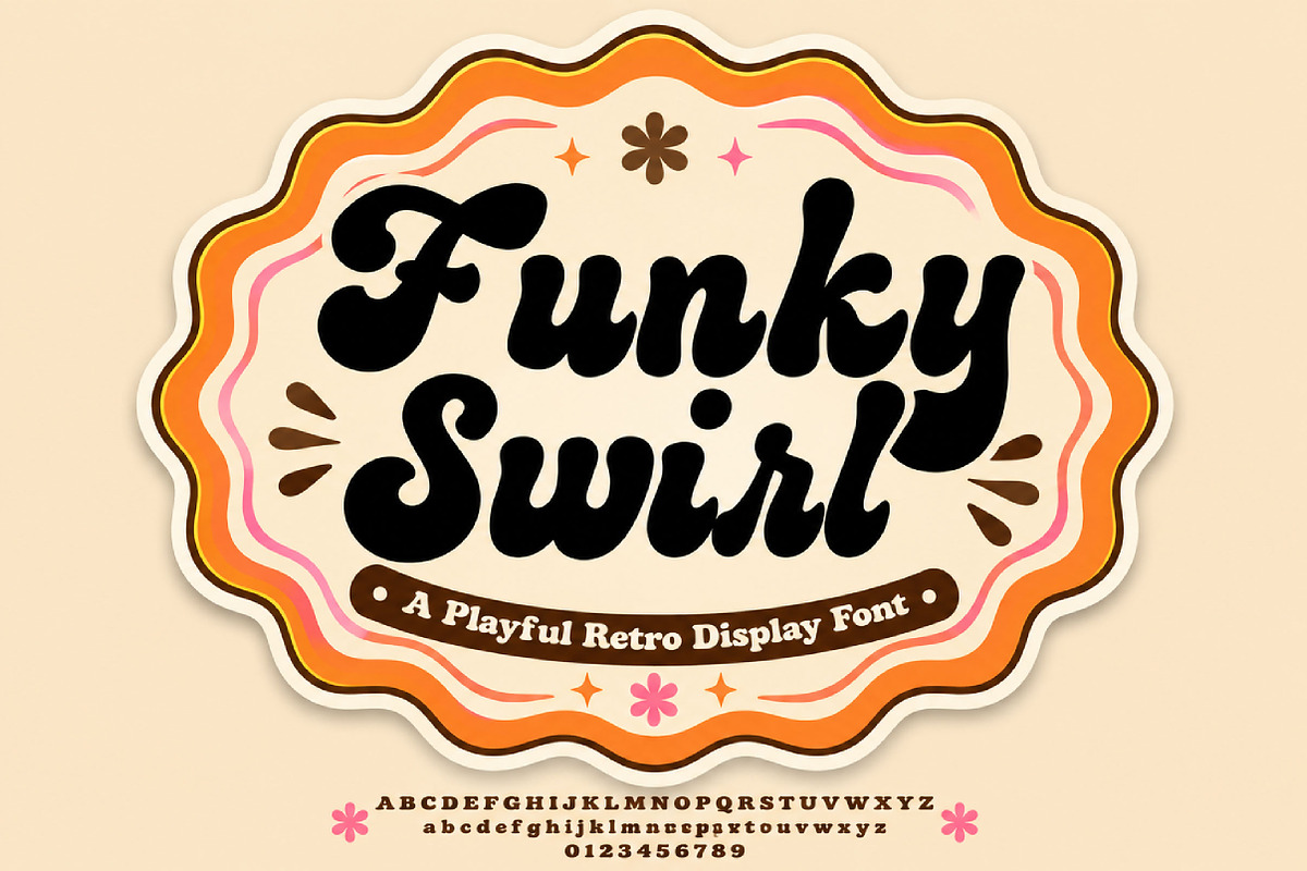 Funky Swirl, a Script Font by Wow Magic (Photo 2 of 5)