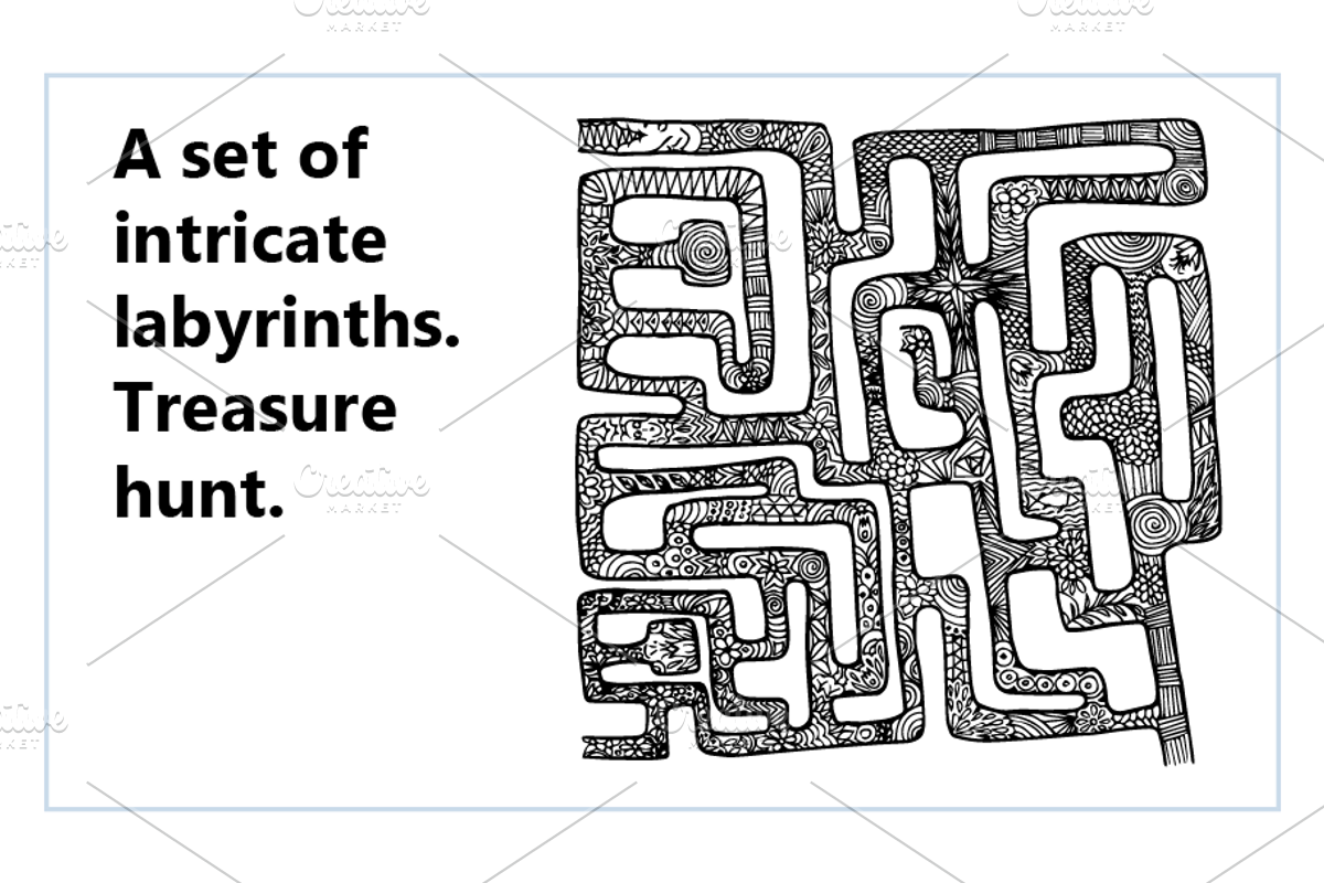 A large set of labyrinths., a Decorative Illustration by ОльгаМороз (Photo 2 of 4)