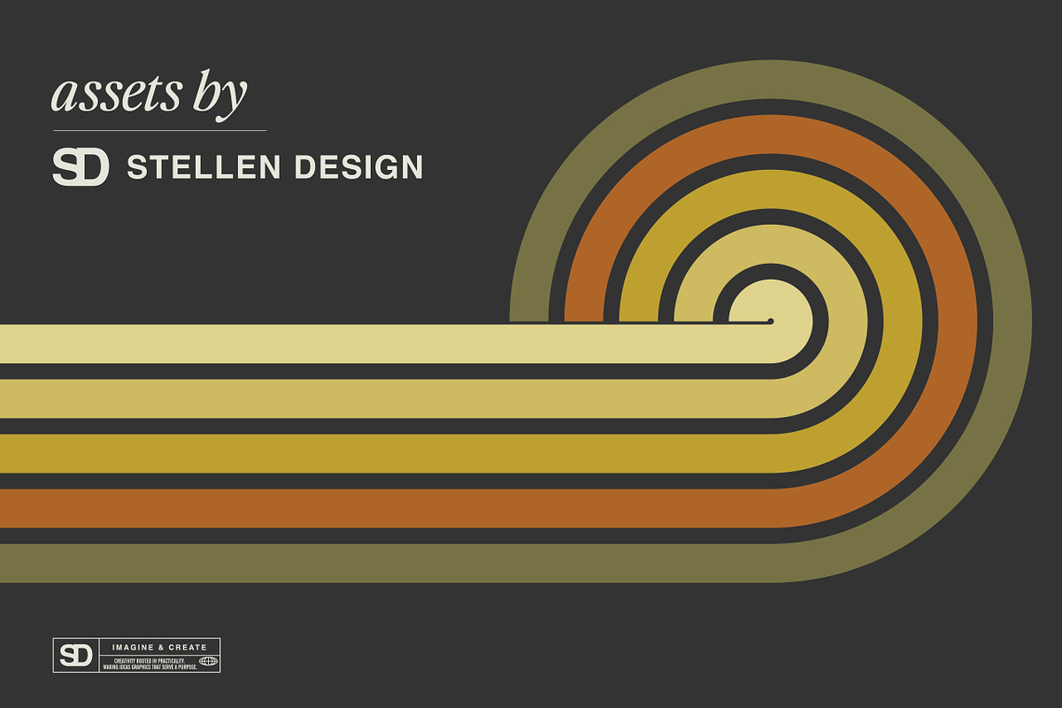 Retro Rainbow Stripes, an Object Graphic by Stellen Design (Photo 2 of 23)