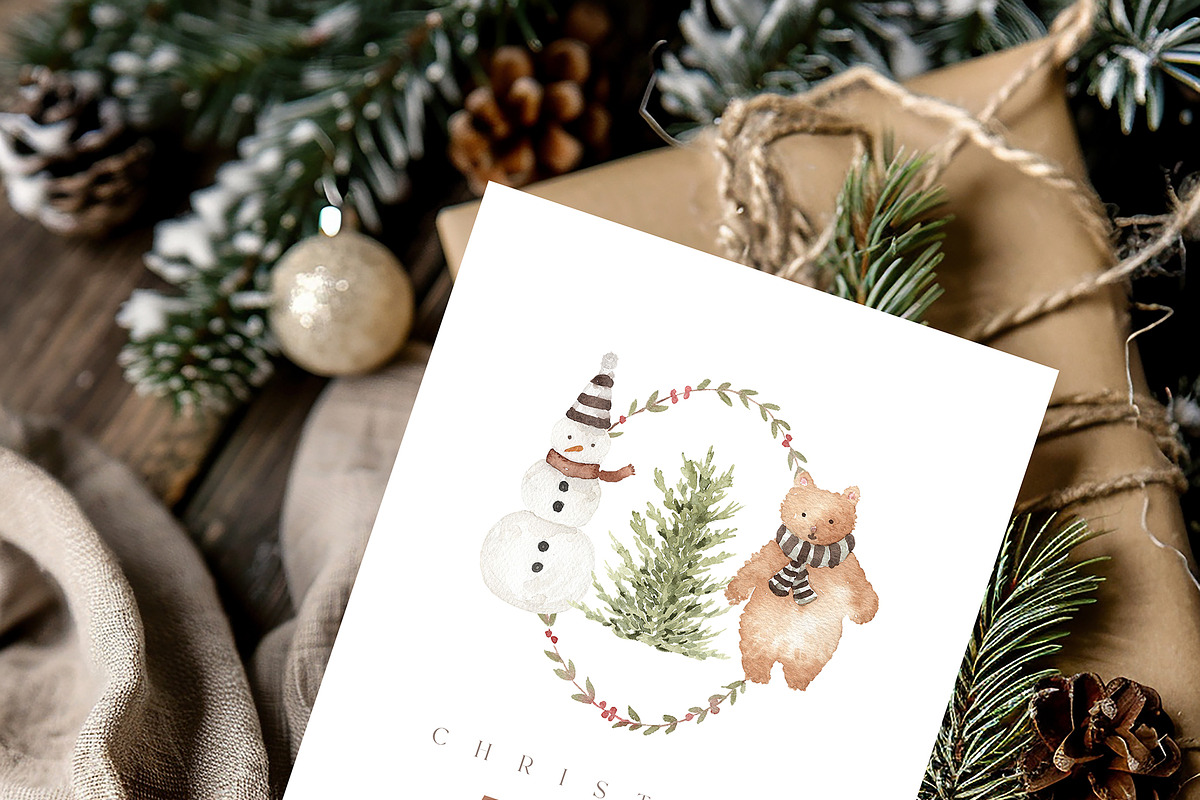 Watercolor Christmas-TINY VILLAGE, a Decorative Illustration by Beigetime (Photo 7 of 10)