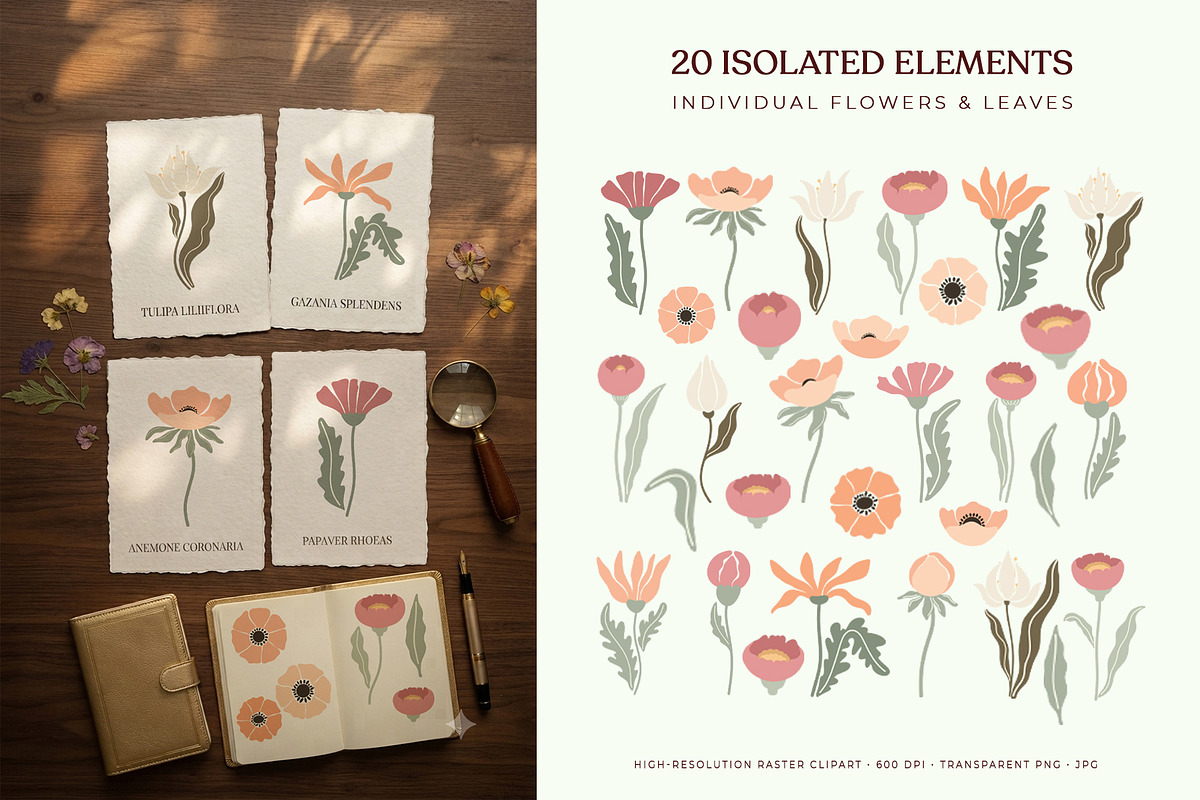 Art Nouveau Floral Graphics Kit, a Decorative Illustration by SunnJaneArt (Photo 2 of 10)