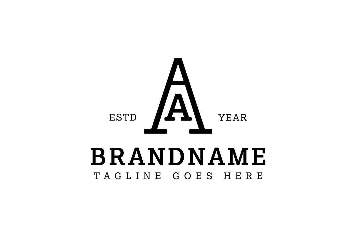 Letters AA Monogram Serif Logo, a Branding & Logo Template by Pray Art Design Studio