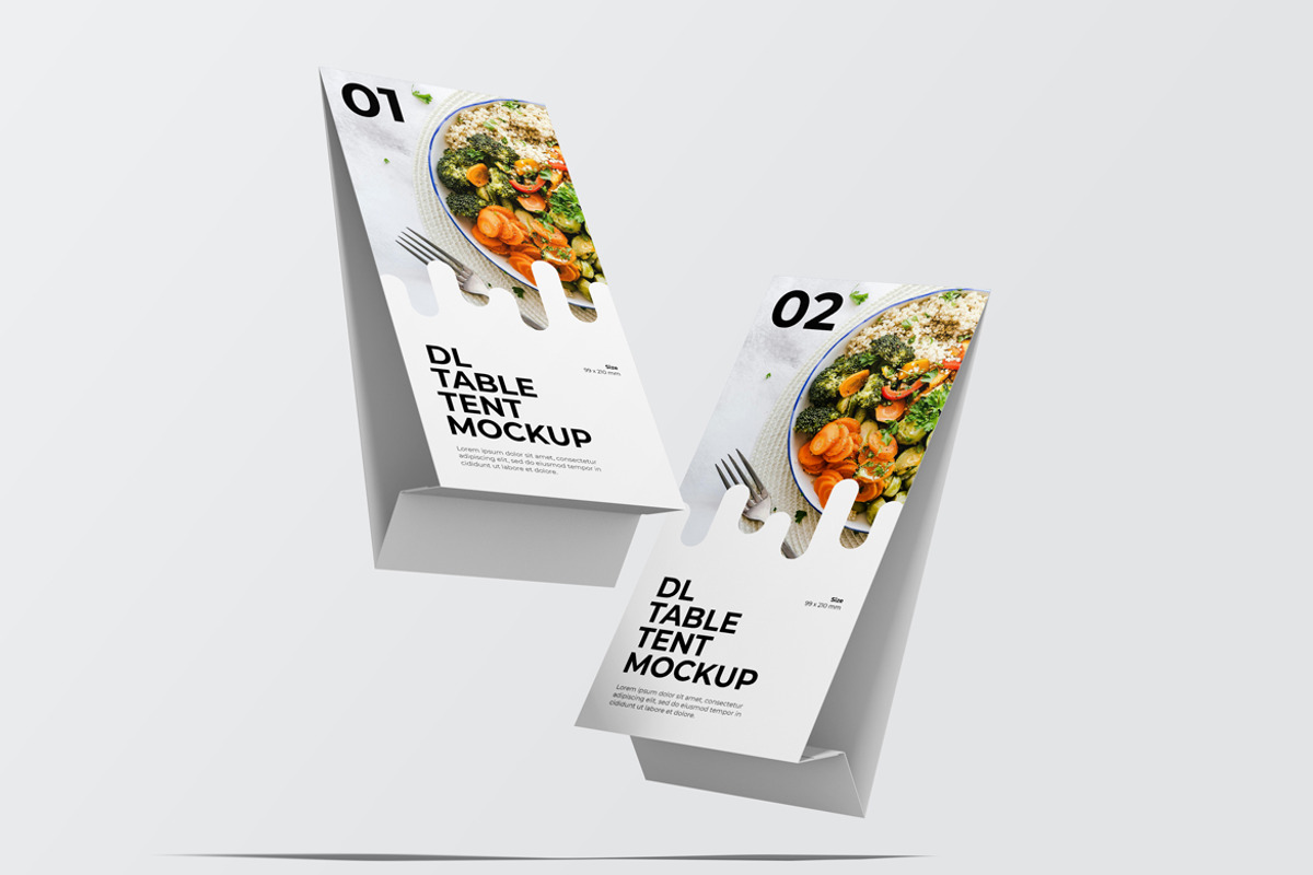 DL Table Tent Mockup, an Advertising Mockup by Rizky Audymas (Photo 7 of 9)