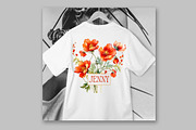 Orange Flowers Clipart Watercolor, a Decorative Illustration by LeCoqDesign (Thumbnail 3 of 5)