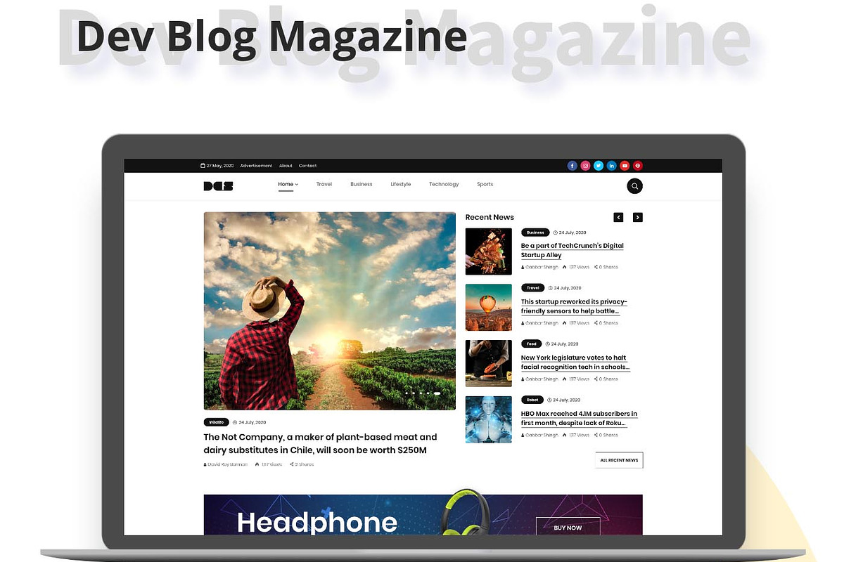 Dev Modern News Magazine Blog HTML, a HTML Template by litoondev (Photo 4 of 4)