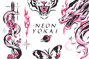 NEON YOKAI, a Decorative Illustration by Anastasy_helter (Thumbnail 1 of 18)