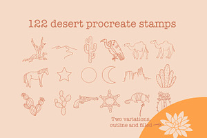 145 Procreate Desert Western Stamps