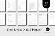 Slow Living Digital Planner Template, a Print Template by The Little Lily Studio (Thumbnail 1 of 5)