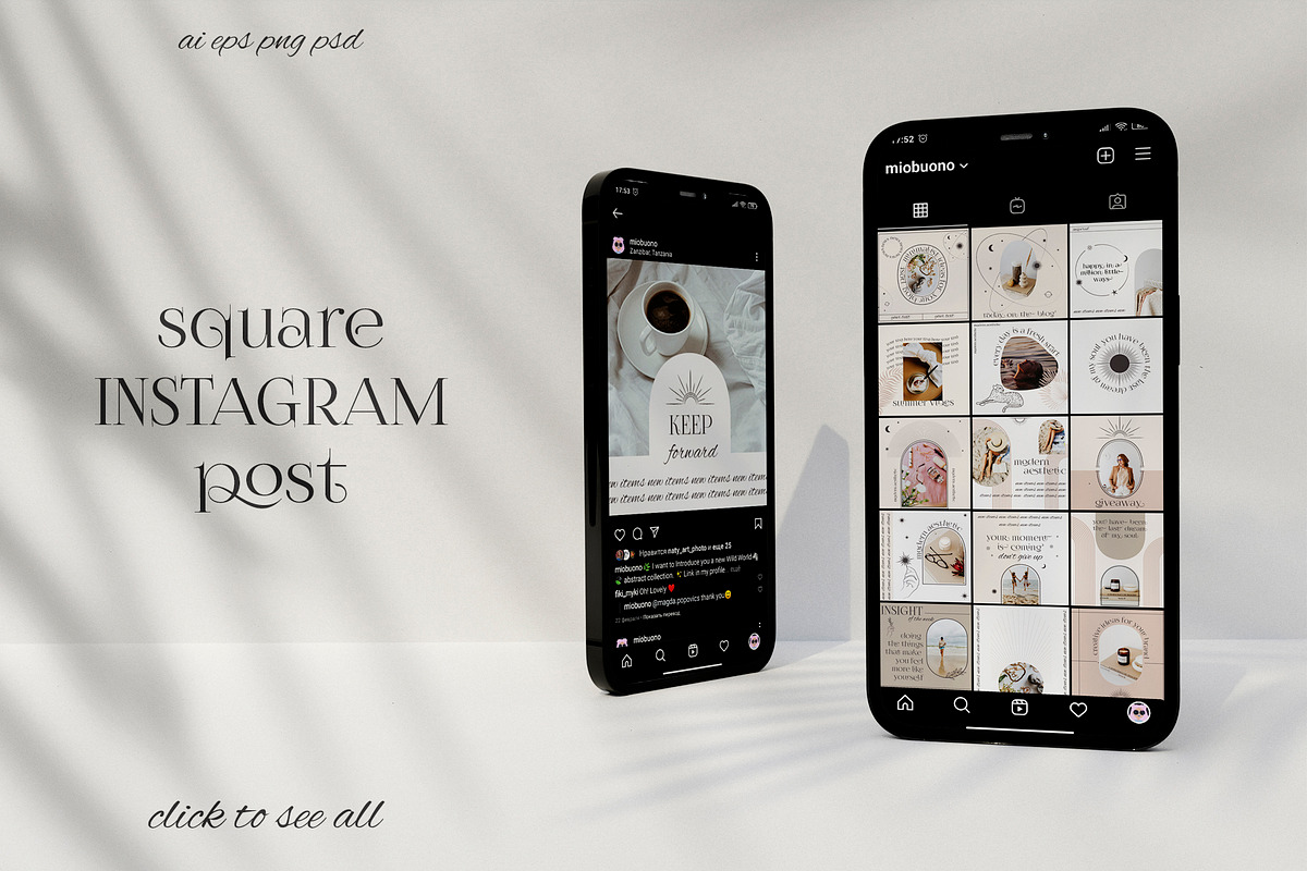 Aesthetic Instagram Template, a Social Media Template by Mio Buono (Photo 6 of 13)