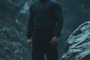 Strong man standing in rocky terrain, a Photo by Beautiful things