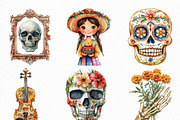 Day of the Dead Clipart Bundle, an Illustration by Craft Nest (Thumbnail 5 of 6)