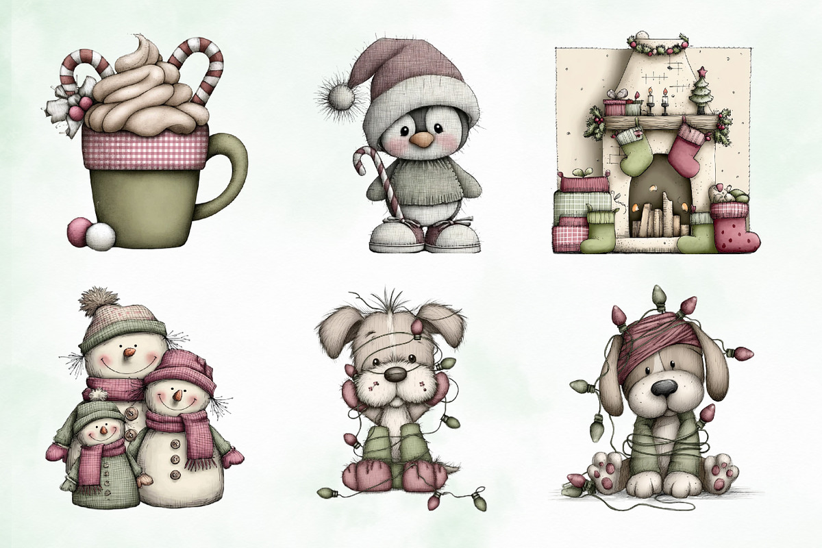Whimsical Christmas Clipart Bundle, an Illustration by Creative Art (Photo 3 of 10)