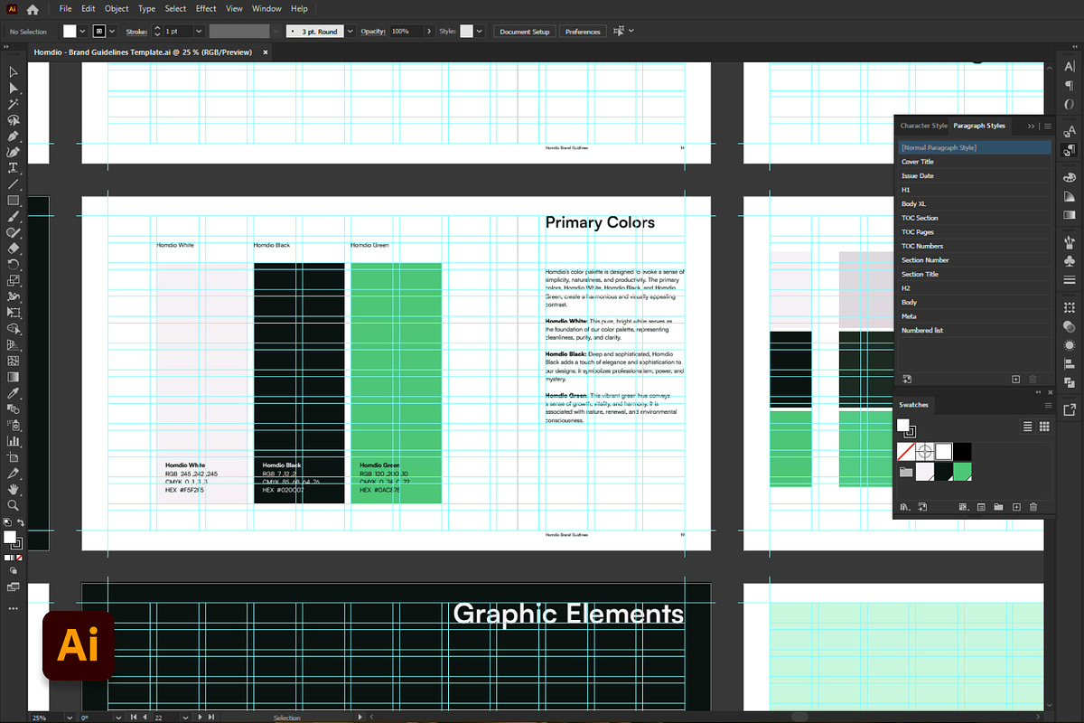 Homdio - Brand Guidelines Template, a Branding & Logo Template by Hamdi Designs (Photo 9 of 9)