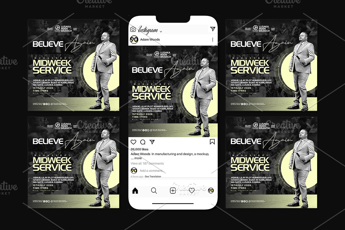 Midweek Prayer Service Church Flyer, a Social Media Template by church flyer templates (Photo 8 of 9)