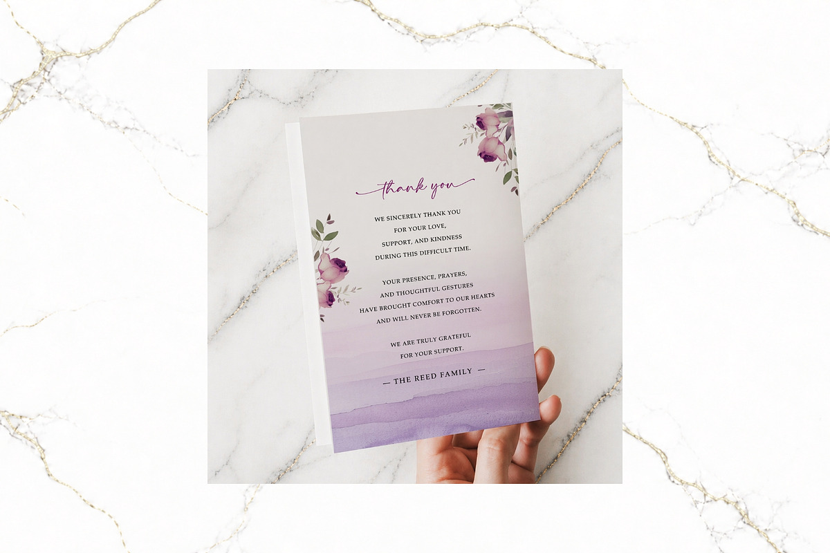 Funeral Bifold Program Canva FR009, a Brochure Template by TyphoonStudio (Photo 4 of 9)