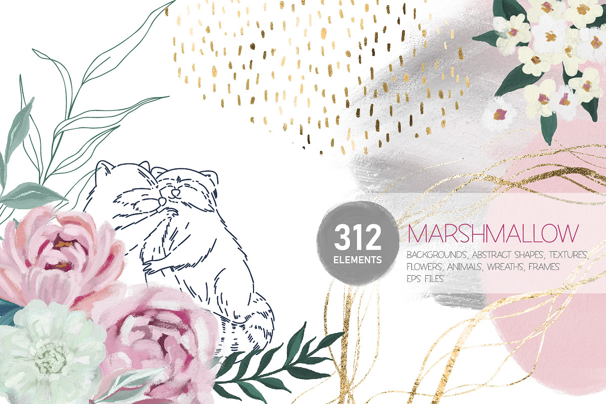 Hand Painted Floral Collection, an Animal Illustration by JSolomatina (Photo 1 of 26)