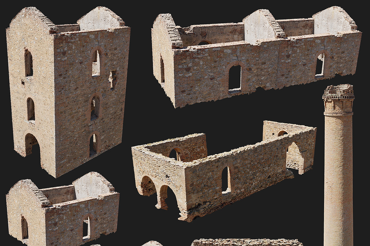 Modular Brick Stone Ruin Pbr Scan, an Environmental 3D Model by Pers_Scan_Collection (Photo 7 of 14)