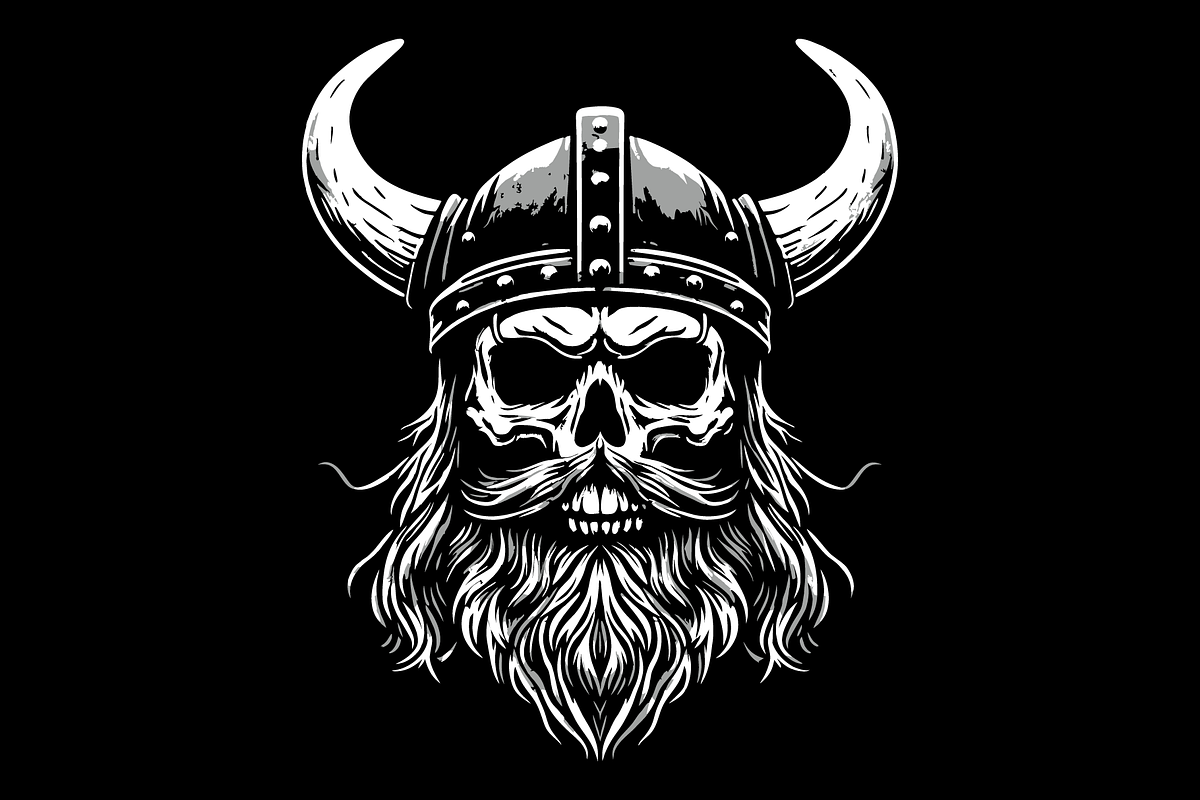 Viking Warrior Skull, a Person Illustration by Deezguizer