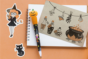 Halloween Witch Graphic Set