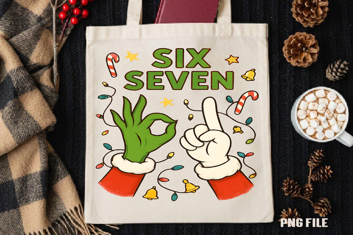 Six Seven Meme Funny Christmas, an Illustration by DreamCafeArt (Photo 4 of 4)