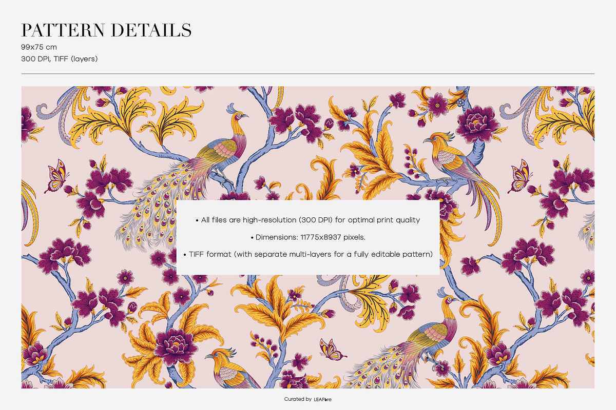 Hand Drawn Chinoiserie Luxury Prints, a Pattern Graphic by LEAFure (Photo 3 of 10)