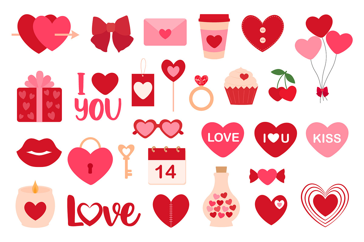 Valentine's day clipart, an Illustration by IrinaShishkova (Photo 2 of 7)