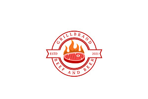 Steak Grill Logo Design, a Branding & Logo Template by AlvinStd